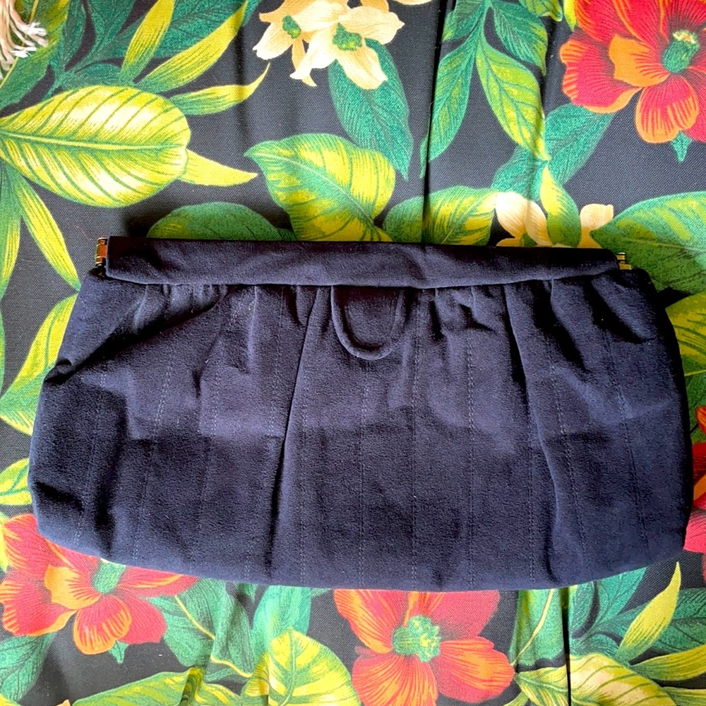 Vintage Suede black clutch